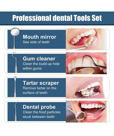Temporary Tooth Repair Kit with Mouth Mirror - Dental Filling, Tartar Scraper, Probe & Gum Cleaner - Buy Online on GoSupps.com