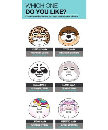 Epielle Unicorn Character Skincare Sheet Masks - Animal Spa Masks for All Skin Types | 6 Count Spa Gift Set for Women, Birthday Parties, Girls Night, and Slumber Parties - Buy Online on GoSupps.com
