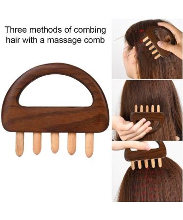 Wooden Scalp Massager - Handheld Relaxation Tool with 5 Combing Tips | Multifunctional Head Massage Comb for Full Body Use Legs & Neck - Buy Online on GoSupps.com