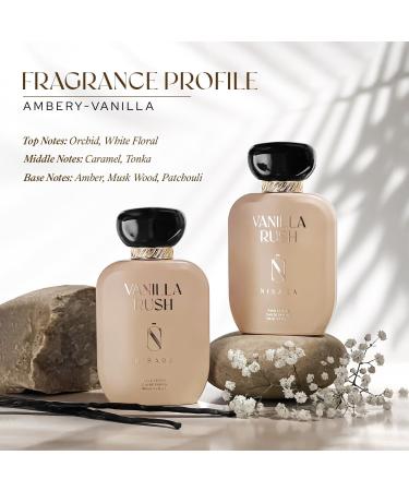 Ni.sa'ra Vanilla Rush Perfume for Women 100ml | Girl Long Lasting Eau De Parfum | Ambery-Vanilla Fragrance | With Orchid White Floral Amber Musk Wood Patchouli & Vanilla Notes | Premium Perfume | - Buy Online on GoSupps.com