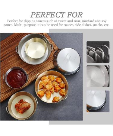 MAGICLULU 5pcs Sauce Dish Appetizer Side Dishes Kitchen Condiment Dish Steel Dipping Plates Metal Sauce Cups Household Dish Sauce Pot Small Saucers Bowl Cold Dish Stainless Steel re-usable 8X8CMx5pcs Silverx5pcs - Buy Online on GoSupps.com