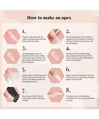 Beetles Nail Dip Powder Kit - Clear Dipping Powder with Base & Top Coat Activator for French Manicure & Nail Extension - Nail Art Kit for Beginners - Buy Online on GoSupps.com