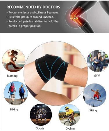 Dr. Brace Adjustable Compression Knee Support Wrap with Stabilizers & Gel Pad - Medium - Buy Online on GoSupps.com