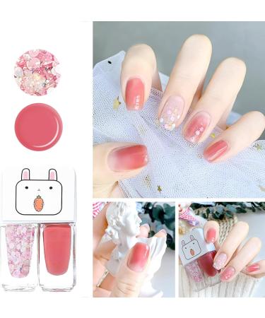 2 In 1 Pink Glitter Nail Polish Nail Varnish Set Peel off Coral Pink Quick Dry Long Lasting Kids Nail Polish Holographic Water Based Formula No UV Needed Non-toxic for Girls DIY Nail Art at Home - Buy Online on GoSupps.com