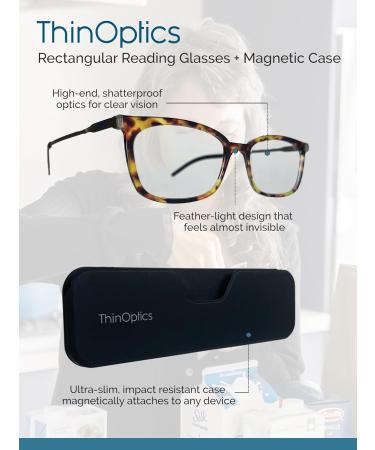 Buy ThinOptics Ultra-Thin Reading Glasses for Men & Women | Lightweight Black Reading Glasses with Magnetic Case - International Shipping Available - Buy Online on GoSupps.com