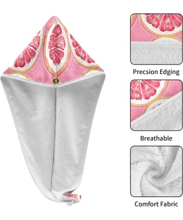 Super Absorbent Small Pink Grapefruit Hair Towels - 2 Pack Quick Dry Turbans for Women & Girls - Buy Online on GoSupps.com