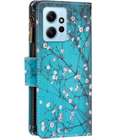 VQWQ Xiaomi Redmi Note 12 4G Case - Protective Leather Flip Cover with Zipper Compartment & Flower Design - Buy Online on GoSupps.com