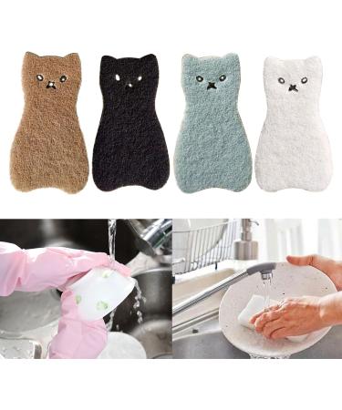4PCS Cleaning Sponge Cat Shaped Sponges Pad Set Absorbent and Quick Drying Perfect for Everyday Cleaning - Buy Online on GoSupps.com