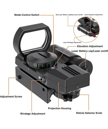 Feyachi RSL-18 Reflex Sight - Red & Green Dot Optics with Integrated Red Laser | Less Than 5mW Output - Buy Online on GoSupps.com