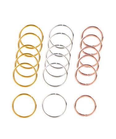 90 Pieces Braid Rings Hair Hoops Braid Hair Clip Accessories  3 Colors  2 Sizes