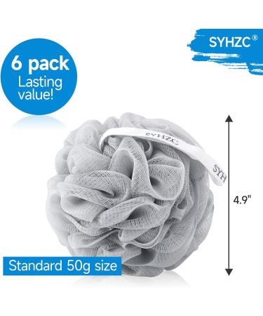 SYHZC Loofah Mesh Pouf Shower Puff for Women and Men Soft Shower Pouf Exfoliating Bath Scrunchie Multi Pack Body Puff - Buy Online on GoSupps.com