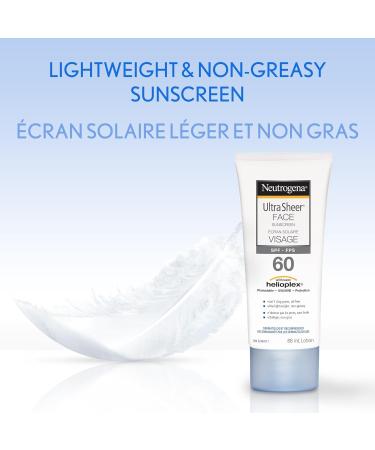 Neutrogena Suncare Neutrogena ultra Sheer Face Sunscreen Spf 60 Non-Greasy Lightweight 88 ml 1 count (Pack of 1) Cream (SPF 60) - Buy Online on GoSupps.com
