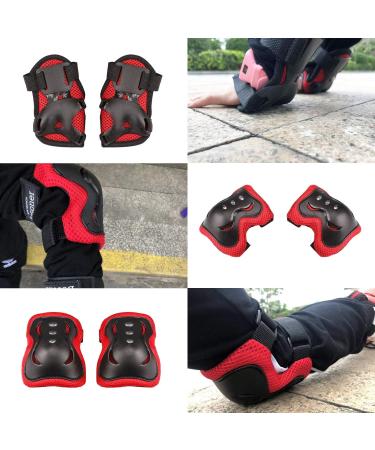 BOSONER Kids/Youth Knee Pad Elbow Pads Guards Protective Gear Set for Roller Skates Cycling BMX Bike Skateboard Inline Skatings Scooter Riding Sports Black / Red Small (3-8 years) - Buy Online on GoSupps.com