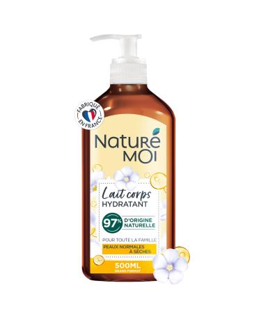 Naturé Moi – Moisturizing Body Lotion with Organic Burgundy Linen and Organic Sesame Oil - Moisturizing and Nourishing Body Milk - 97% Natural Origin - 500ml - Made in France