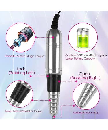 Electric Nail Drill Machine 35000 RPM with Nail Drill Bits and Sanding Bands Set for Acrylic Gel Nails - Low Noise & Vibration Efile for Manicure Pedicure - Buy Online on GoSupps.com
