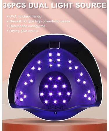 Birshe Geln gel Lamp UV LED 168W - Professional Portable Nail Dryer with Timer & LCD Display | Gel Nail Polish Drying - Playful Pink - Buy Online on GoSupps.com