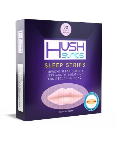 HUSH STRIPS 32 strips-"Made in Korea"Original and Snore Reducing Strips - Improve Sleep Quality with Professional Grade Mouth Strips - Snore Reducing mouth tape- Stop Mouth Breathing with Sleep Strips