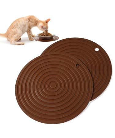 Wellbro Pet Food Mat, 2 Pcs Silicone Placemat for Dog and Cat, Prevent Food and Water Overflow, Suitable for Medium and Small Pet, 9.5"* 9.5"