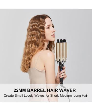 Buy Waves 3 Barrel Curling Rod - 14 Temp Settings Ceramic Coating Heat Glove & Clips for All Hair Types - Buy Online on GoSupps.com