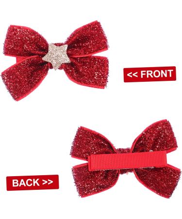 FOMIYES 4 Pairs Bow Tie Christmas Photo Prop Ponytail Holder Christmas Bow Hair Clips Christmas Bows Headwear Kids Hair Accessories Hair Ties Toddler South Korea Fabric Short Hair - Buy Online on GoSupps.com