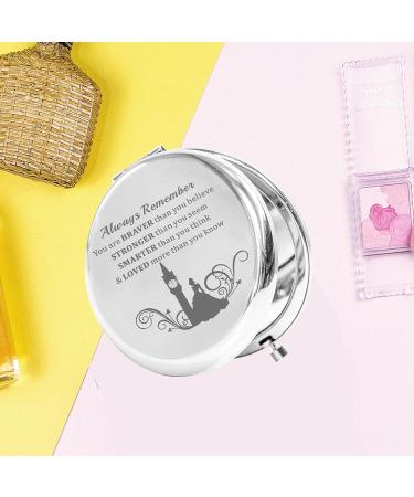 Princess Cinder Ella Pocket Mirror - Compact Makeup Mirror for Women and Girls - Ideal Fairy Tale Fans Gift - You are Braver, Stronger, Smarter Than You Think - Teenagers (Cinder Ella Mirror-S) - Buy Online on GoSupps.com