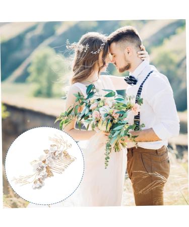 FRCOLOR Special Occasion Headpiece wedding hair for brides Flower hair rhinestone hair bridal hair clip wedding combs for hair for bride Alloy fancy white crystal Bridesmaid Hair Comb - Buy Online on GoSupps.com