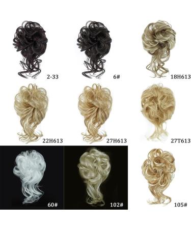 Messy Bun Hair Piece for Women Messy Bun Hair Piece Scrunchie Tousled Updo Hair Extensions Bun with Rubber Band Curly Wavy Ponytail Extensions Synthetic Chignon for Women Girls Fake Hair Accessories 2-33 - Buy Online on GoSupps.com