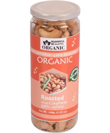 Blessfull Healing Organic Natural Vegan Garlic Roasted Whole Cashew Nuts Crunchy Kaju 150 Gram - Buy Online on GoSupps.com