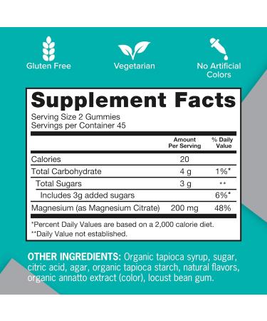 Qunol 200mg Magnesium Citrate Gummies | High Absorption Supplement for Nerve, Bone & Muscle Health | Vegetarian | 90ct - Buy Online on GoSupps.com