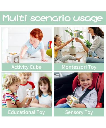 Dazztime Busy Activity Cube for Toddlers | Montessori Fidget Toys | 2 Motor Cubes with Switches Fan Mirror & Learning Drawers | Ideal for Babies & Kids 1-4 Years | Gray Green - Buy Online on GoSupps.com