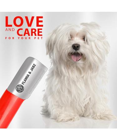 FLAMIA & JABZ Right-Handed Stainless Steel Stripping Knife for Dogs - Premium Plastic Handle - Buy Online on GoSupps.com
