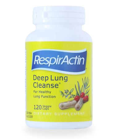 Deep Lung Cleanse Veggie Caps | RespirActin Product Family of Herbal Supplements | Respiratory System Support (120) - Buy Online on GoSupps.com
