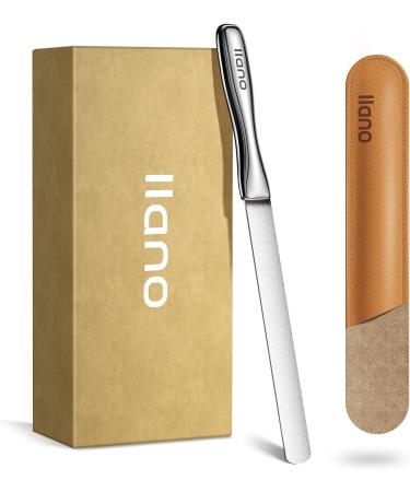 Llano Stainless Steel Nail File Set with Leather Case - Professional Grade Double Sided Fingernail and Toenail Files for Natural, Thick Nails - Ideal for Women, Men, and Seniors - Buy Online on GoSupps.com