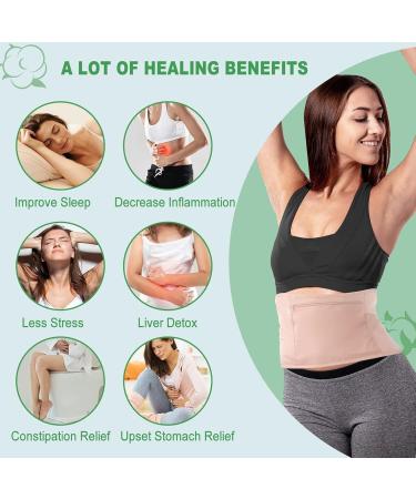 ZJchao Reusable Castor Oil Pack Wrap Set | Adjustable Elastic Strap & Leak-Proof Design for Waist & Neck Compress - Washable & Durable - Buy Online on GoSupps.com