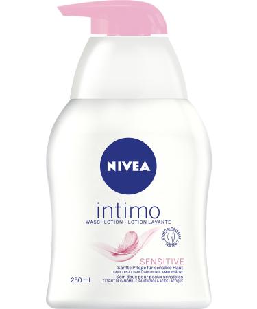 NIVEA intimo wash lotion sensitive (250 ml) intimate washing gel with lactic acid chamomile extract and panthenol intimate wash lotion for sensitive skin
