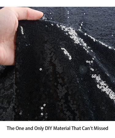 3 Feet Sequin Fabric by The Yard - Xmas Decor Tablecloth Linen - 1 Yard Black - Buy Online on GoSupps.com