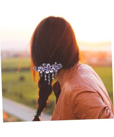 MAGICLULU Hairpin Lady Hair Clip Hair Barrettes Accessories Fashion Hair Clips Hair Jewelry for Braids Rhinestone Trim Decor Women Barrette Crystal Back of Head Miss Zinc Alloy Purple - Buy Online on GoSupps.com