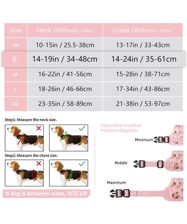 Heele Dog Crockery & No-Pull Harness for Medium Dogs | Softly Breathable Adjustable Reflective Dog Gear - Pink Flower Design - Buy Online on GoSupps.com