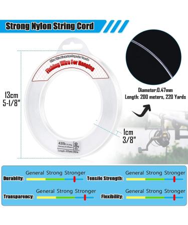 Clear Fishing Wire Acejoz 656FT | Strong Nylon String for Balloon Garland | 0.45mm, 40lb Capacity - Buy Online on GoSupps.com