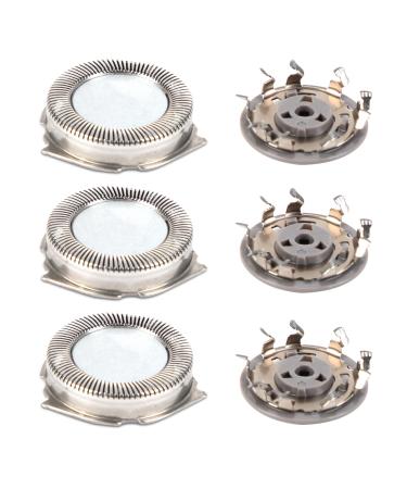 3 Pcs Replacement Shaver Heads for Men Electric Rotary Razor Compatible with AquaTouch Series 1000 2000 3000 5000 Model AT8xx/AT7xx/PT8xx/PT7xx Pointed Blades