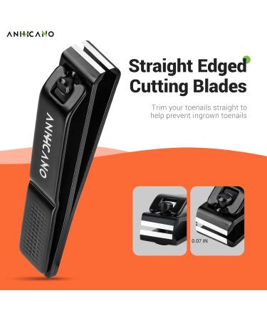 Professional Nail Clippers Set with Glass Nail File - Ultra Sharp Fingernail & Toenail Cutter for Men & Women (Black) - International Shipping Available - Buy Online on GoSupps.com