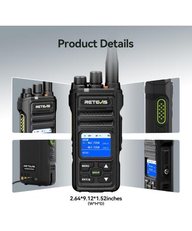 Retevis NR30S Walkie Talkies Long Range IP67 Waterproof GMRS Two Way Radio Noise Canceling - Black - Pack Of 2 - Buy Online on GoSupps.com