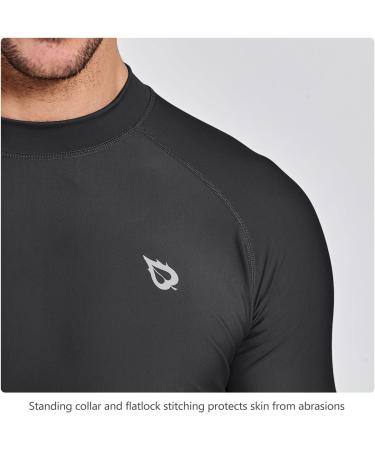 BALEAF Men's UV Protection Shirt - UPF 50+ Short Sleeve Rashguard for Swimming & Diving - Black - Buy Online on GoSupps.com