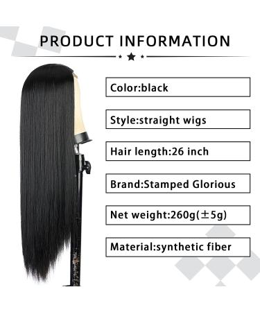 28 Glorious Long Black Synthetic Wig - Natural Looking Straight Hair for Women - Perfect for Daily & Party Wear - Buy Online on GoSupps.com
