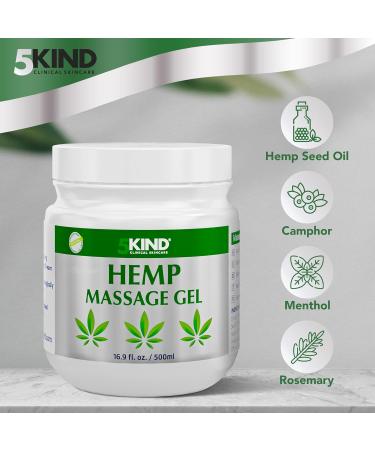 5kind Hemp Active Gel 500ml - High Strength Hemp Oil Formula - Natural Hemp Massage Gel for Back Muscles Feet Knees Neck & Shoulders - Hemp Gel Muscle Rub Rich in Natural Extracts 500 ml (Pack of 1) - Buy Online on GoSupps.com