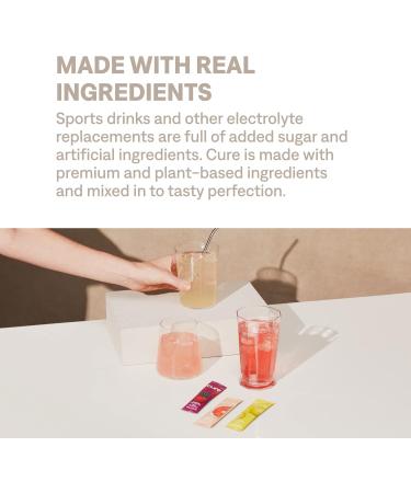 Cure Hydration | Plant-Based Electrolyte Drink Mix | No Added Sugar | FSA-HSA | Dehydration Relief Powder Made with Coconut Water | Non-GMO | Vegan | 28 Packets - Variety Pack Variety Pack 28 Servings (Pack of 1) - Buy Online on GoSupps.com