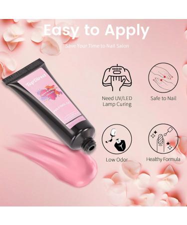 TopDirect Poly Nail Gel 8 Colors - Nail Extension Gel Set for Women - Nail Art Builder Gel Kit for Home - Pink, White, Red, Nude, Grey - Buy Online on GoSupps.com