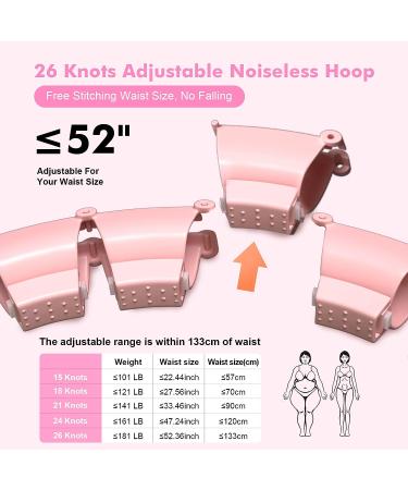 UNTIL Weighted Hula Fit Hoop Plus Size for Adults - 3rd Gen Noiseless Fitness Hoop with Counter - 26 Detachable Links - 2-in-1 Abdominal Fitness Massage - Pink - Buy Online on GoSupps.com