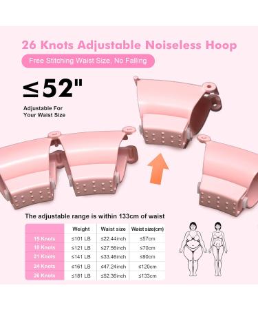 AIMAKER Silent Smart Hula Exercise Hoop for Weight Loss - 3rd Gen Weighted Infinity Hoop with Counter - Pink Hoop for Women and Beginners - Buy Online on GoSupps.com