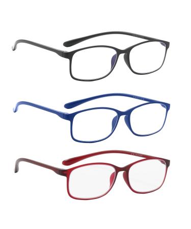 PROFLEX BluOptix Blue Light Blocking lightweight flexible scratch resistant unisex (mens + womens) computer screen technology reading glasses +0.0 +1.0 +1.5 +2.0 +2.5 +3.0 +3.5 +4.0 Black blue&red 1.5 Dioptres